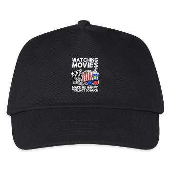 Movie cinema saying television gift popcorn - Kids’ Baseball Cap - black - Front