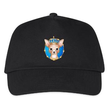 royal Chihuahua dog with golden crown - Kids’ Baseball Cap - black - Front