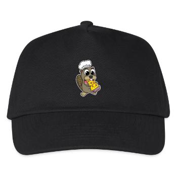 Biber isst Pizza Koch Gourmet - Kinder Basecap - Schwarz - Vorne