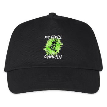 My Thrill is Downhill Mountainbike Geschenk - Kinder Basecap - Schwarz - Vorne