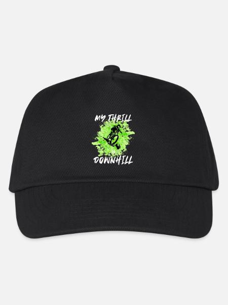 My Thrill is Downhill Mountainbike Geschenk - Kinder Basecap - Schwarz
