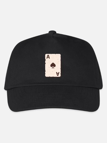 Poker Pokern Pokerspieler Geschenk Pik Ass - Kinder Basecap - Schwarz