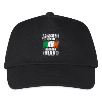 Ich Muss Gar Nix Ich Muss Nur Nach Irland - Kinder Basecap - Schwarz - Vorne