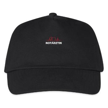Notärztin Notarzt Design Herzschlag Geschenk - Kinder Basecap - Schwarz - Vorne