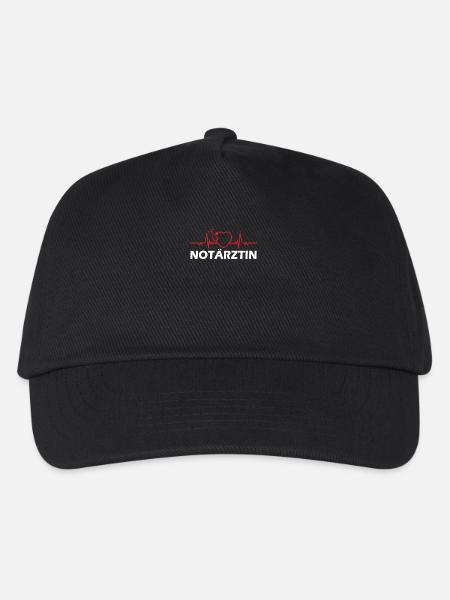 Notärztin Notarzt Design Herzschlag Geschenk - Kinder Basecap - Schwarz