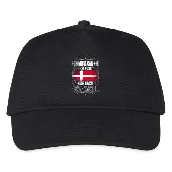 Dänemark - Kinder Basecap - Schwarz - Vorne