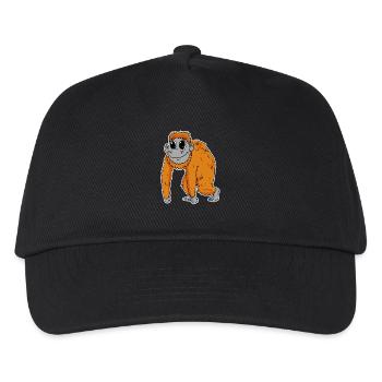 Orang Utan Affe - Kinder Basecap - Schwarz - Vorne