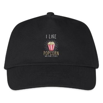 Popcorn Spruch lustig - Kinder Basecap - Schwarz - Vorne
