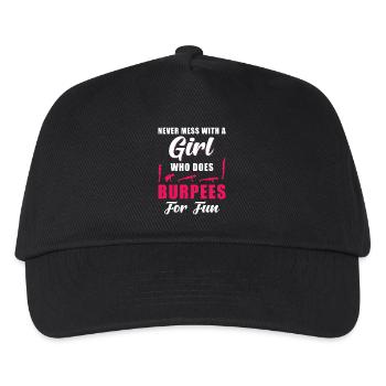 Burpees Fitness Training Spruch - Kinder Basecap - Schwarz - Vorne