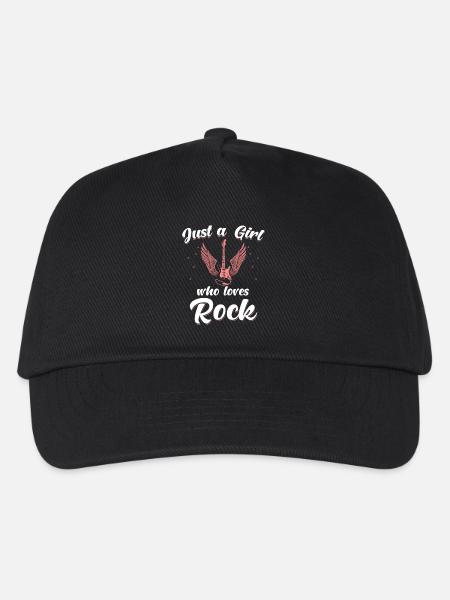 Rock Girl Spruch lustig Rocker - Kinder Basecap - Schwarz