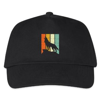 Wolf Retro - Kinder Basecap - Schwarz - Vorne