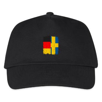 Allemand Suédois Drapeau - Casquette de baseball Enfant - noir - Devant