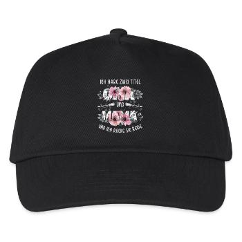 Ich habe 2 Titel Mama und Oma Muttertagsgeschenk - Kinder Basecap - Schwarz - Vorne