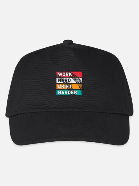 Work Hard Drift Harder Driften Auto Tuning Drifter - Kinder Basecap - Schwarz