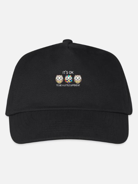 It's ok to be different Eule Asperger Autismus - Kinder Basecap - Schwarz