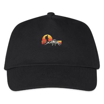 Wandern Wanderer Vintage - Kinder Basecap - Schwarz - Vorne