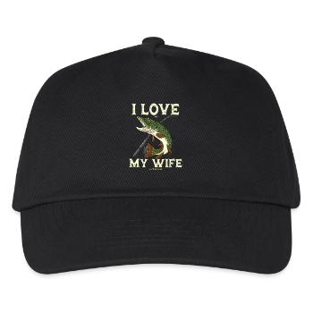 Fishing pike predator for angler saying gift - Kids’ Baseball Cap - black - Front