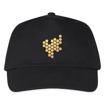 Nid d’abeille or miel motif hexagone abeille apiculteur - Casquette de baseball Enfant - noir - Devant