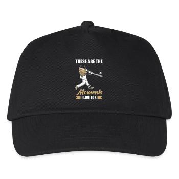 Baseball Spruch Baseball Fan Geschenk - Kinder Basecap - Schwarz - Vorne