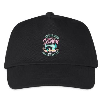 Nähen - Kinder Basecap - Schwarz - Vorne