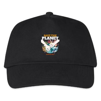 Rettet die Erde – Earth Day - Kinder Basecap - Schwarz - Vorne