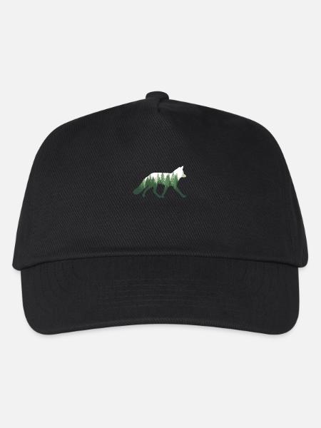 Fuchs Natur Wald - Kinder Basecap - Schwarz