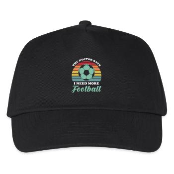 Fußball - Kinder Basecap - Schwarz - Vorne
