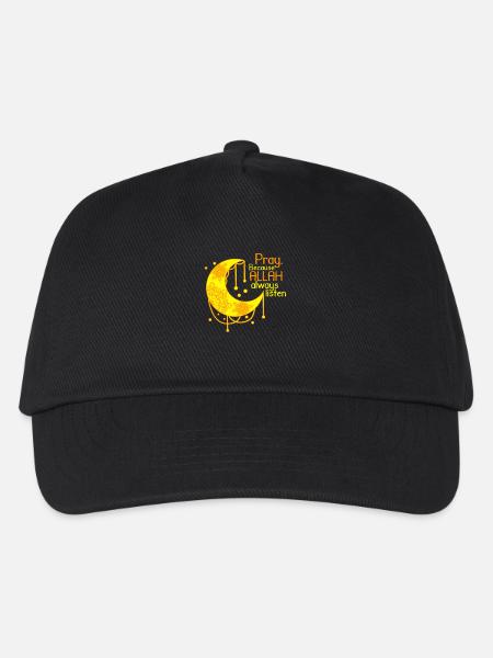 Islam Shirt Halbmond Spruch Allah - Kinder Basecap - Schwarz