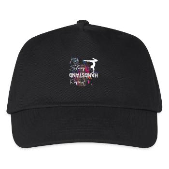 Eat Sleep Handstand Repeat Turnen Bodenturnen - Kinder Basecap - Schwarz - Vorne