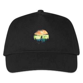 Wanderlust Hiker – Aquarell Adventure - Kinder Basecap - Schwarz - Vorne
