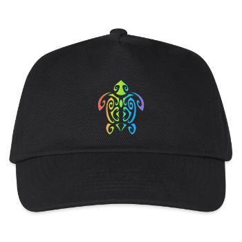 Rainbow Polynesian Turtle - Kids’ Baseball Cap - black - Front