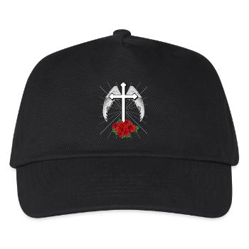 Heavenly Cross Crosses Jesus God Angel Wings - Kids’ Baseball Cap - black - Front