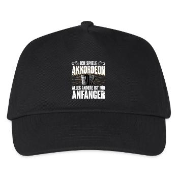 Akkordeon - Kinder Basecap - Schwarz - Vorne