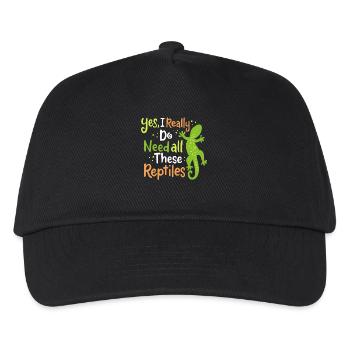 Reptil Eidechse Herpetologe - Kinder Basecap - Schwarz - Vorne
