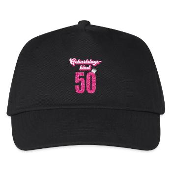 50. Geburtstag 50 Jahre 50er Geburtstagskind - Kinder Basecap - Schwarz - Vorne