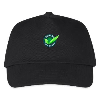 Trust Me I'm A Vegan Spruch Bio Go Veggie Veganer - Kinder Basecap - Schwarz - Vorne