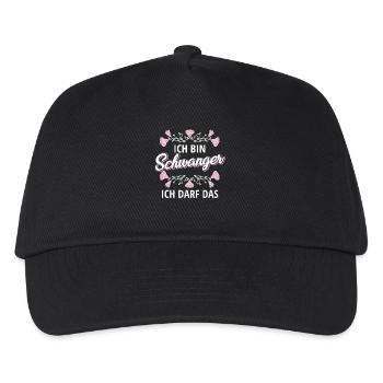 Schwangerschaft Ich bin Schwanger ich darf das - Kinder Basecap - Schwarz - Vorne