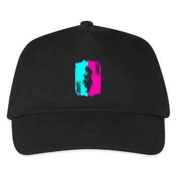 Samurai In A Turquoise And Pink Frame - Kids’ Baseball Cap - black - Front