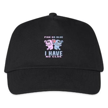 Pink oder Blau - Kinder Basecap - Schwarz - Vorne