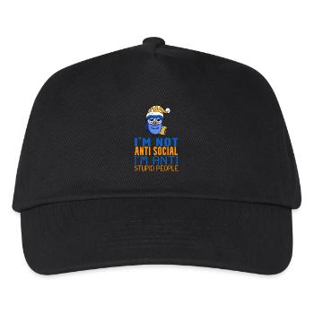 Eule Faul - Kinder Basecap - Schwarz - Vorne