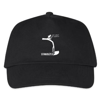 WItziger Spruch mit dickem Vogel für Übergewichtig - Kinder Basecap - Schwarz - Vorne