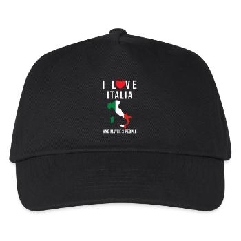 Ich liebe Italien italienische Flagge - Kinder Basecap - Schwarz - Vorne