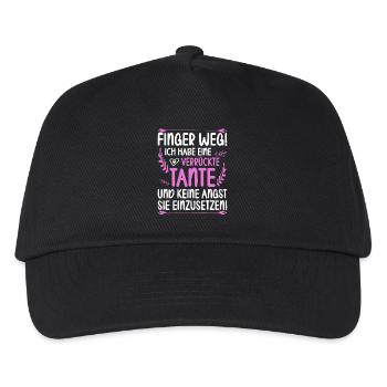 Finger weg ich habe eine verrückte Tante - Kinder Basecap - Schwarz - Vorne