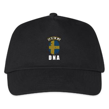 Schweden DNA schwedische Flagge - Kinder Basecap - Schwarz - Vorne
