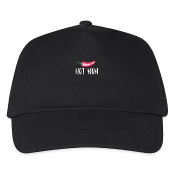 Hot Mom Chilli Spruch für Väter - Kinder Basecap - Schwarz - Vorne