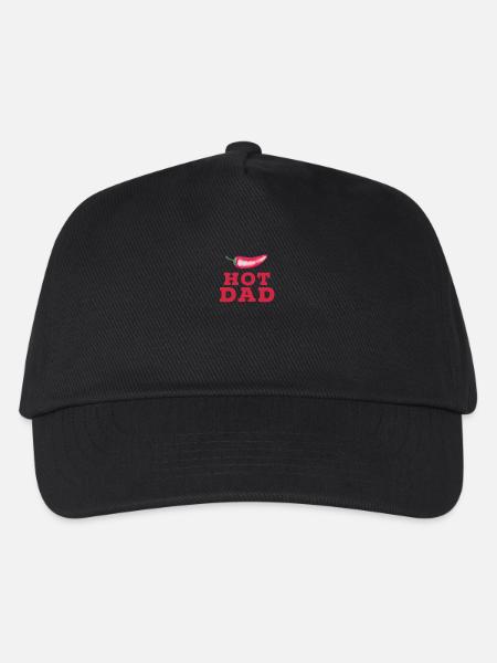 Hot Dad Chilli Spruch für Väter - Kinder Basecap - Schwarz