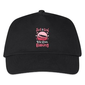 Backen Bäcker Retro - Kinder Basecap - Schwarz - Vorne