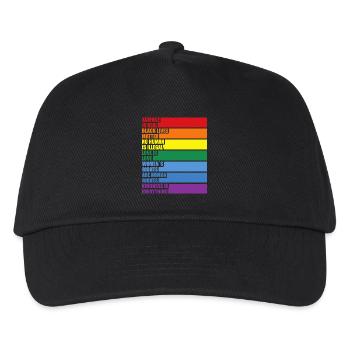 Science Is Real Black Lives Matter LGBTQ CSD Pride - Kinder Basecap - Schwarz - Vorne