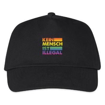 Kein Mensch ist illegal Regenbogen Menschenrechte - Kinder Basecap - Schwarz - Vorne
