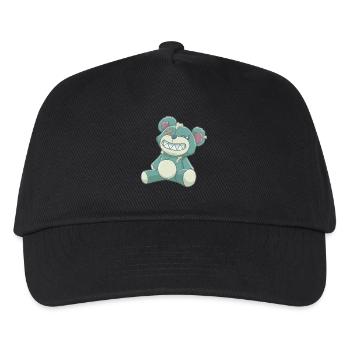 Pastell Gothic Bär - Kinder Basecap - Schwarz - Vorne